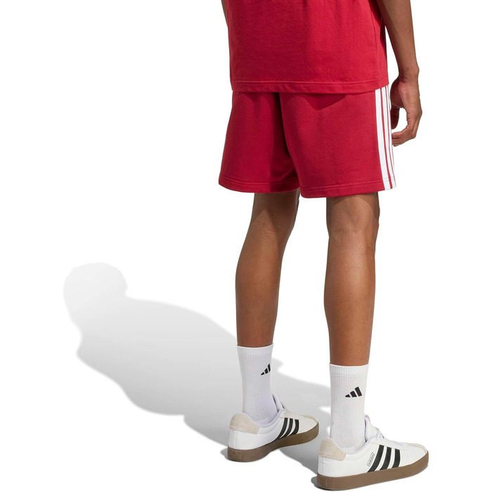 Чоловічі шорти Adidas Essential Three Stripes French Terry (XXL, Active Maroon/White) з трьох смужок
