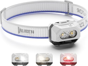 Ліхтар на лоб WUBEN H4 LED, 800 люмен, водонепроникний IP68, 10 режимів, з червоним світлом, для кемпінгу, риболовлі та піших прогулянок