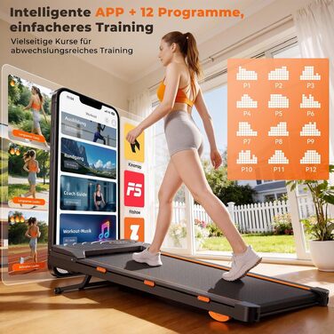 Домашня бігова доріжка JAGJOG Walking Pad з автоматичним нахилом 16%, Bluetooth-динаміками, колір: ебенове дерево