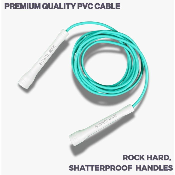 Стрибкове канат Elevate Speed Rope MAX: професійний, міцний PVC з нейлоновою серцевиною, 5 мм, до 3 метрів, турквоаз