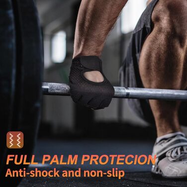 Велосипедні рукавички для жінок та чоловіків, MTB, тренувальні, спортивні, Habfinger, для шосе та гірського велосипеда, силові, з антиковзким покриттям, літні, чорні (L)