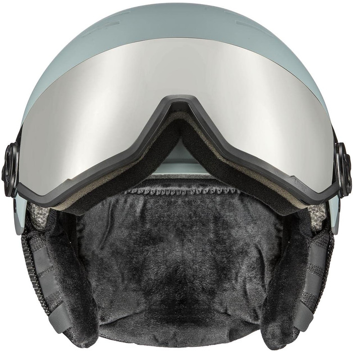 Гірськолижний шолом uvex Wanted Visor з візором, матовий, колір Navy Glacier-Rhino, розмір 58-62 см