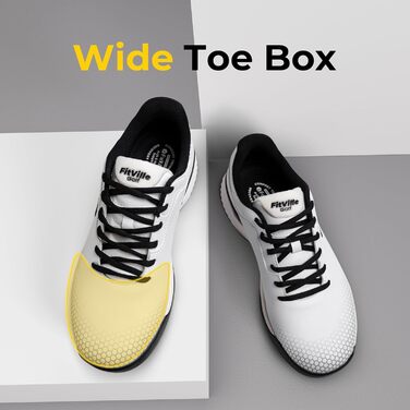 Гольф-взуття FitVille для чоловіків з широкою стопою, сірі та білі, розмір 40-49, X-широкі, дихаючі, на шнурівці