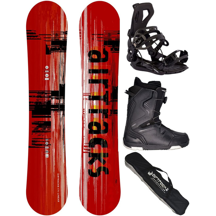 Сноуборд-набір Airtracks Linear Camber Extra Wide 168 см з кріпленнями Master, черевиками Strong Atop 45 та сумкою