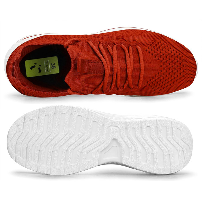 Жіночі кросівки для бігу та фітнесу. Зручні, дихаючі, з антиковзкою підошвою. Ідеальні для занять спортом, прогулянок та тренувань у залі. Колір: червоний, розмір: 38 EU