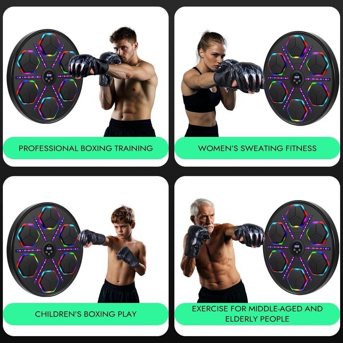 Музична бокс-машина Oamger з LED-підсвіткою та Bluetooth, 9 режимів швидкості, для дітей та дорослих