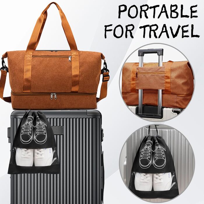 Спортивна сумка YOUYIKE для жінок та чоловіків 20-35Л з відділенням для взуття та вологих речей, дорожня сумка-вікендер для фітнесу, тренувань та подорожей (Коричнева)