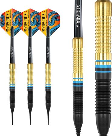 Дротики RED DRAGON Peter Wright Snakebite Brass Softip 20 г, набір для дартсу