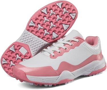Гольф-взуття для чоловіків та жінок. Водонепроникні та дихаючі кросівки для гольфу з шипами. Зручне спортивне взуття 36-46 EU, Рожевий 37 EU