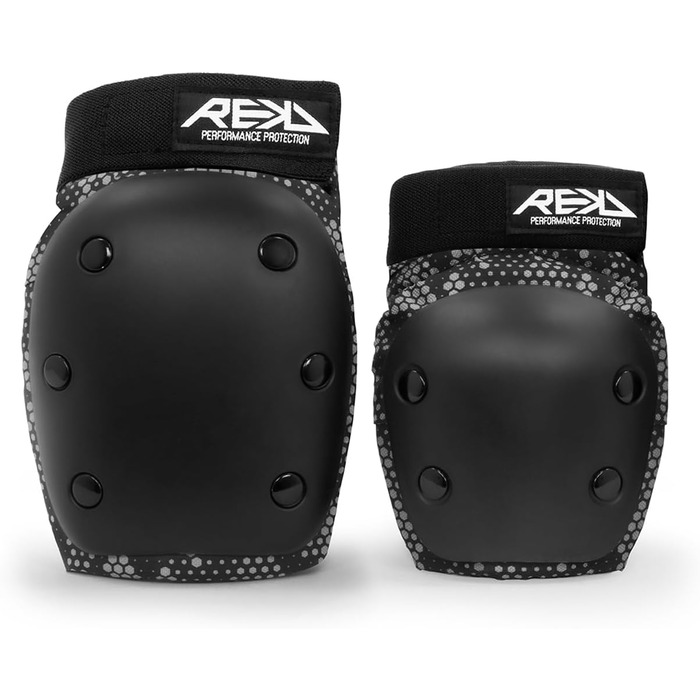 Захисний комплект Rekd Youth Heavy Duty для скейтборду, подвійні наколінники та налокітники, унісекс, розмір S, чорний/сірий