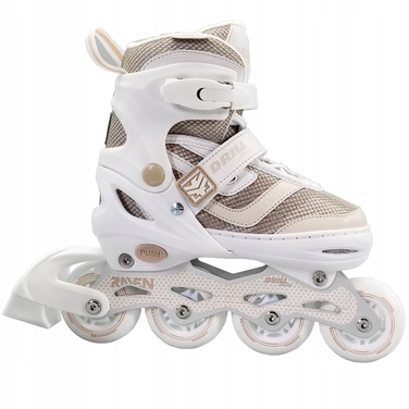 Регульовані роликові коньки RAVEN Drill White/Coffee, розмір 38-42