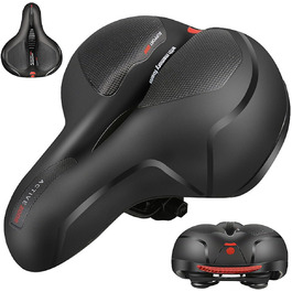 Сідло для велосипеда Yuirshion з Memory Foam, м'яке, комфортне, дихаюче, амортизуюче, для міста та гірських велосипедів, з червоною смугою, підходить для жінок та чоловіків