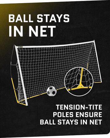 Футбольні ворота та сітка SKLZ Quickster 12x6 футів, мобільні
