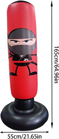 Боксерський мішок для дітей Karate 65 см зі стійкою для тренувань, червоний