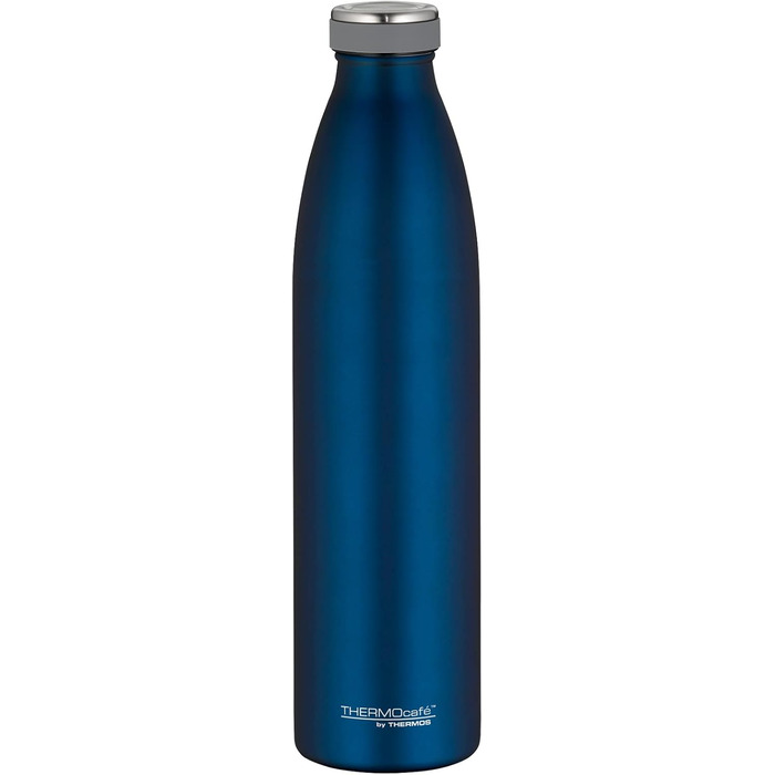 Термос-пляшка THERMOS 1 л сапфірово-синя, нержавіюча сталь, зберігає тепло 12 год/холод 24 год, герметична, для газованої води, для школи та офісу