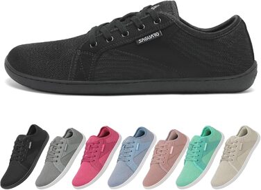 В'язані босижні черевики SAGUARO Unisex з широкою переднячкою та нульовим перепадом п'яти, Luck Ⅰ, розмір 36-48, чорний