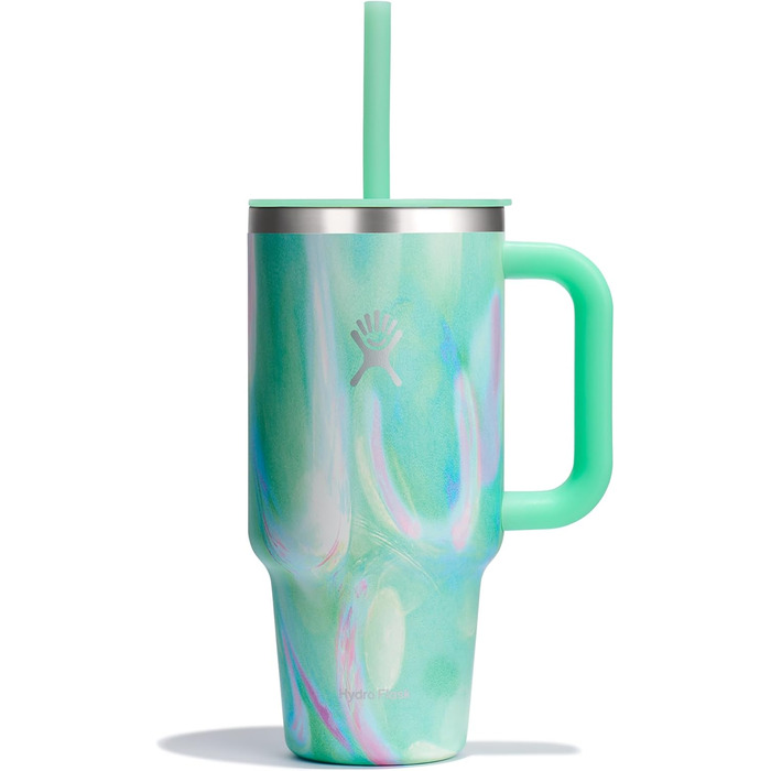 Термочашка HYDRO FLASK 946 мл із соломинкою, нержавіюча сталь, подвійна вакуумна ізоляція, зелена Jelly Green