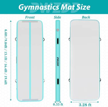 Dwzdd Килимок для гімнастики Air Matte Track, 3 м/4 м/5 м/6 м, надувний килимок для дітей, для дому/спортзалу/тренувань/череплянок, 200*100*10 см