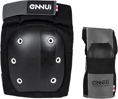 Захист Ennui Street 2в1 XL чорний, наколінники і налокітники для роликів, скейтборду, сертифікований CE