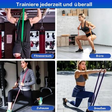 Набір еластичних стрічок KiwiPower – стрічки опору з 6 рівнями, дверний анкер, ручки та сумка – фітнес-стрічки для силових тренувань, підтягувань, йоги, пілатесу, кросфіту, фізіотерапії