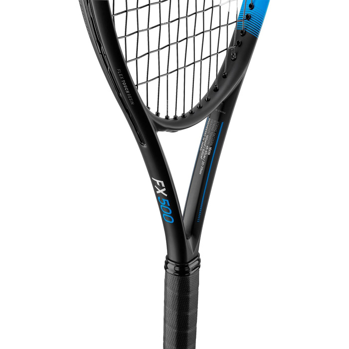Тенісна ракетка Dunlop FX 500 LS 285г, турнірна, чорна-синя, без струн