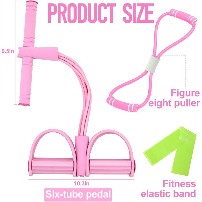 Гумові еластичні стрічки для фітнесу, 6шт. (рожеві)