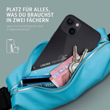 Поясна сумка для бігу Samsung Galaxy S10 Plus: Водонепроникний чохол на талію для смартфонів, чорний (Energy)