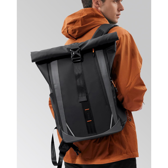 Рюкзак Inateck RollTop для ноутбука 22–26,8 л з водонепроникною блискавкою та відкриттям на 180°, для роботи, подорожей, навчання