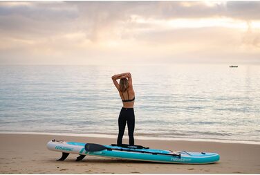 Надувна SUP-дошка для йоги THURSO SURF Tranquility 325×86×15 см, комплект: весло з карбоновим держаком, 3 плавці, швидкознімний ремінець, насос, рюкзак