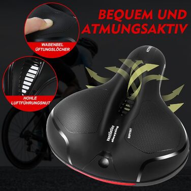 Сідло для велосипеда Cloud Comfort Pro Max з гелевою вставкою, широке, ергономічне, комфортне, дихаюче, амортизуюче, з водонепроникним покриттям