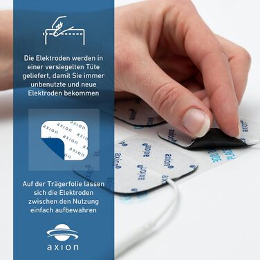 Пристрій TENS Axion STIM-PRO Comfort для терапії болю - комплект з 4 електродів 5x5 см | Reizstromgerät для лікування артрозу, артриту, болю в шиї, спині та суглобах | Сертифікований медичний продукт