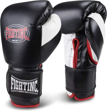 Боксерські рукавички Fightinc Legacy, шкіряні, 16 унцій, чорні/червоні, для боксу, кікбоксингу, муай-тай, MMA