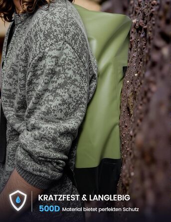 Водонепроникний рюкзак-сумка Dry Bag Lamicall 20L, зелений - міцний, з водонепроникним чохлом для телефону