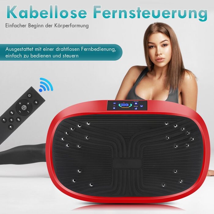 Вібраційна платформа 4D з Bluetooth, 120 рівнів інтенсивності, 6 програм тренувань, для дому, масаж, спортивне обладнання, чорно-червоний