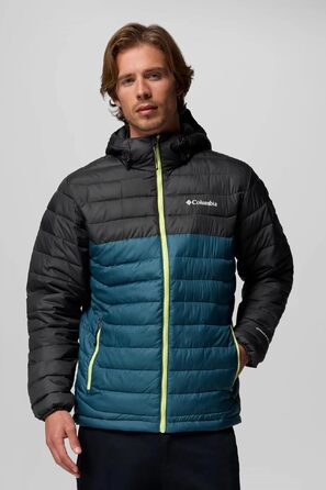 Чоловіча утеплена куртка з капюшоном Columbia Powder Lite (Everblue, Hai, XXL)