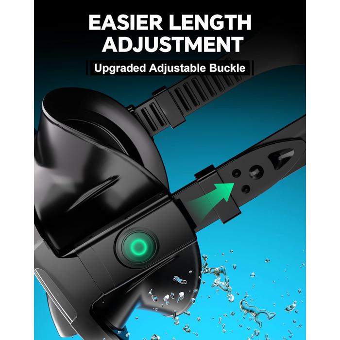 Набір для снорклінгу G2RISE для дорослих, маска для плавання та трубка, чорний+темно-зелений