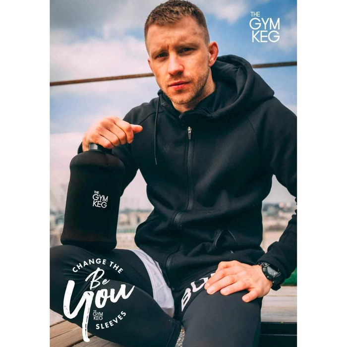 Гімнастична пляшка для води Gym Keg 2.2L з сумкою та ручкою. Спортивна пляшка для фітнесу, йоги, екологічна, BPA Free (Чорний Stealth)