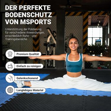 Набір захисних килимків для підлоги MSPORTS Premium (8 шт, 3.2 м²) – протиковзні пазл-мати для йоги, фітнесу та домашнього спортзалу, королівський синій