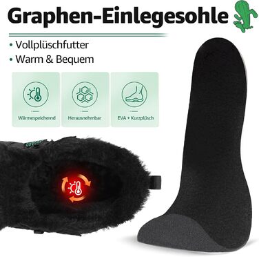 Зимові шкарпетки-тапки без шнурів SAGUARO для жінок та чоловіків, тепла підкладка, розмір EU 36-48, чорний