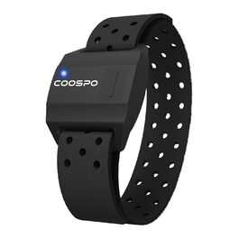 Фітнес-браслет COOSPO з пульсометром: оптичний датчик, Bluetooth 4.0, ANT+, сумісний з iFit, Polar, Strava, Wahoo, Garmin, Peloton, чорний