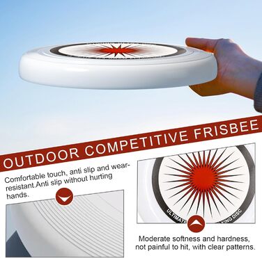 Фрісбі Ultimate 175г для вулиці, професійне, червоне. Диск для гри та змагань з тасьмою для зберігання