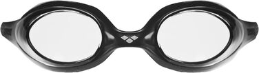 Окуляри для плавання ARENA Spider антифог для дорослих, з UV-захистом, саморегулюючим носовим упором, гіпоалергенними силіконовими ущільнювачами, чорні (прозорі-черно-черно), в комплекті з футляром, B-W-Royal