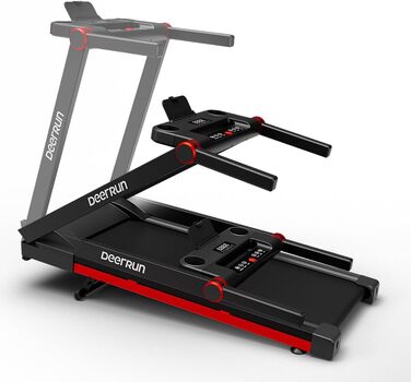 Бігова доріжка DeerRun Raceable: складана, з APP-керуванням, вантажопідйомністю 158 кг, 2237 Вт, чорно-помаранчевий колір