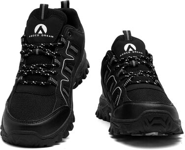 Черевики для хайкінгу/трекінгу чорного кольору. Легкі, дихаючі туристичні черевики для жінок та чоловіків, 38 EU.