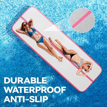 AirTrack Мат для гімнастики з електричною помпою, 10-600 см заввишки, 2-6 м завдовжки, рожевий, 600x100x10 см