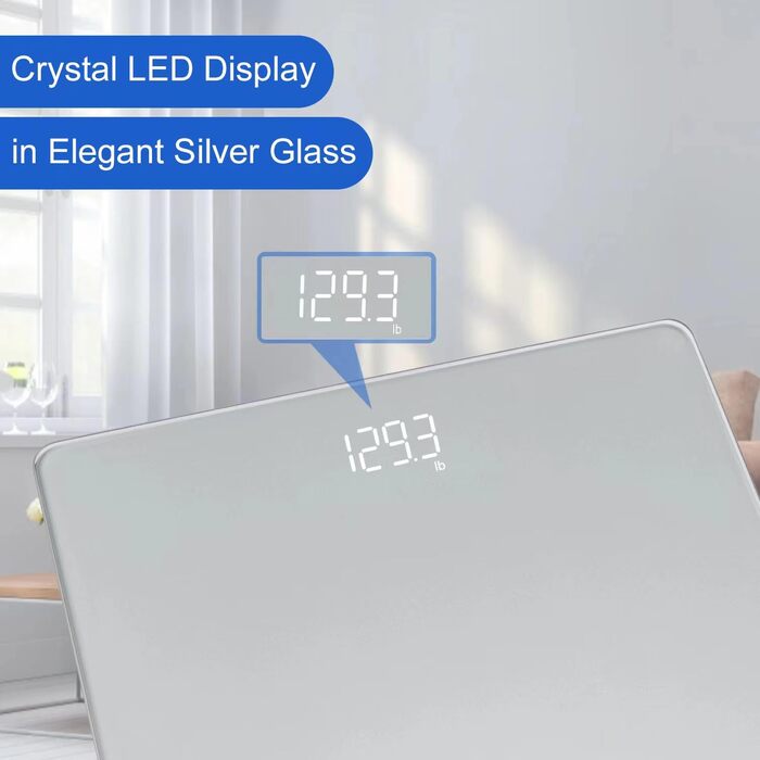 Електронні ваги для тіла Homebuds Digitale Personenwaage, висока точність, LED-дисплей, 182 кг, блакитний колір