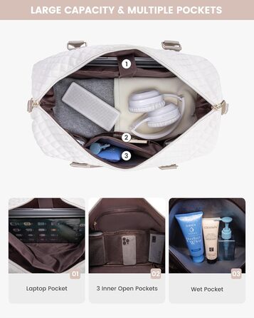 Спортивна сумка LOVEVOOK для жінок з відділенням для взуття, ручна поклажа, сумка для подорожей, вікенд, дуфл, сумка для подорожей, ручна поклажа, клінічна сумка, набір для пологів, для спортзалу, пляжу, сауни, кемпінгу, XL, 2 шт., Бежевий, Ніжний рожевий