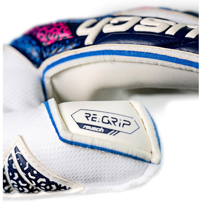 Воротарські рукавички Reusch Attrakt Grip Evolution TW Unisex, блакитно-рожево-білі