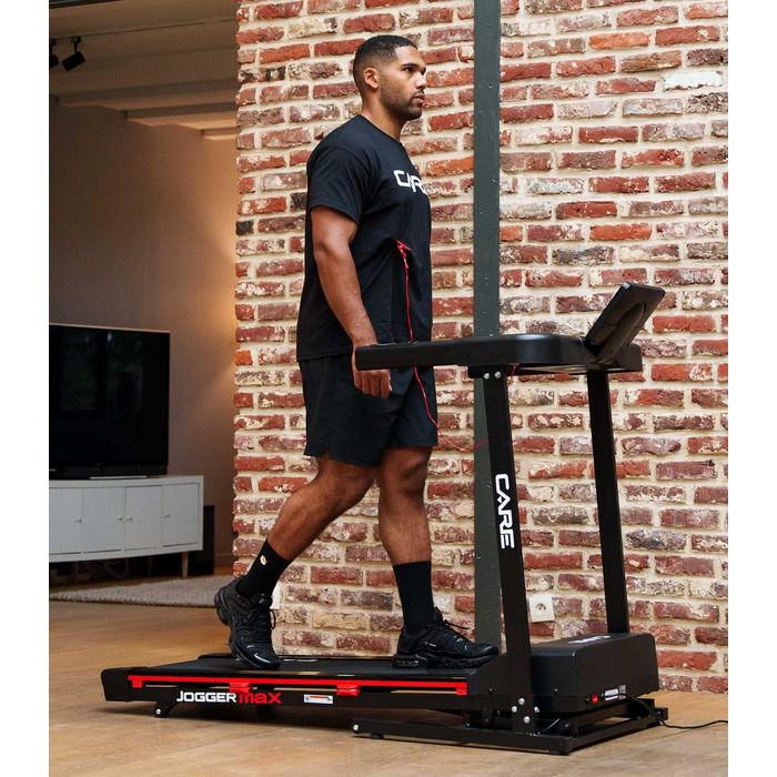 Бігове обладнання Care Fitness Jogger Max: LED-дисплей, 28 програм, 16 км/год, ручна нахил, тихий мотор