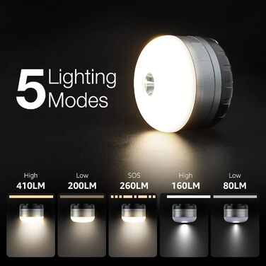 LED кемпінговий ліхтар, перезаряджуваний пошуковий прожектор, портативний та зручний, з гачком, 3 режими яскравості, регульований, аварійне освітлення для відключень електроенергії, походів, кемпінгу, надзвичайних ситуацій